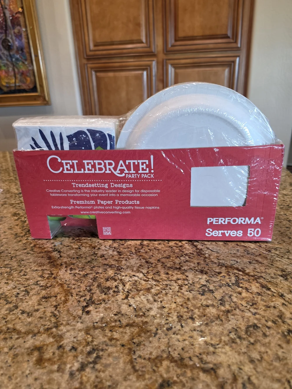 Performa Celebrate! Tropical Floral Paper Plate Napkins Party Pack Serves 50